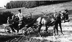 Ausfahrt mit Kutsche Bauer Hellmuth Grube um 1938
