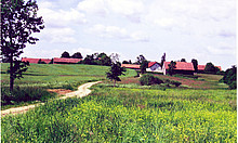 Das Dorf Quehnen aus Richtung Garbnicken